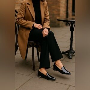 Franco Sarto Sadie Black Patent Leather Loafers | Size 7.5M